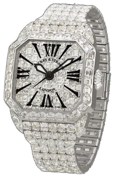 diamond encrusted cartier watch